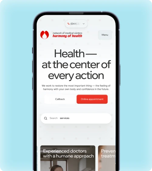 Modern Digital Platform for the Harmony Health Clinic Network