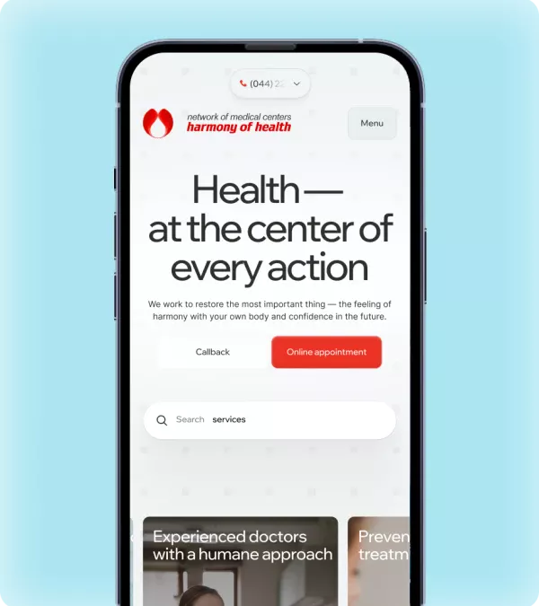 Modern Digital Platform for the Harmony Health Clinic Network